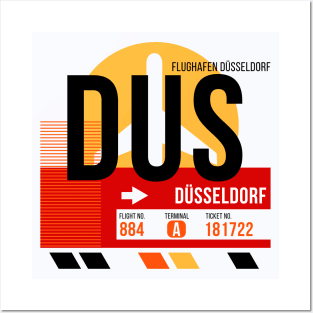Dusseldorf (DUS) Airport // Sunset Baggage Tag Posters and Art